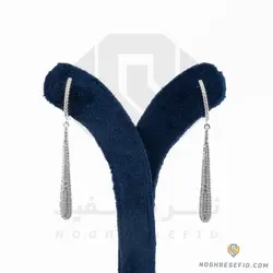 گوشواره نقره عیار 925 خارجی کد WSB0102 طرح اشک بلورین | نقره سفید