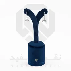 گوشواره نقره عیار 925 خارجی کد WSB0103 طرح دم دلفین | نقره سفید