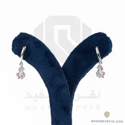 گوشواره نقره عیار 925 خارجی کد WSB0106 طرح اسب تک شاخ | نقره سفید