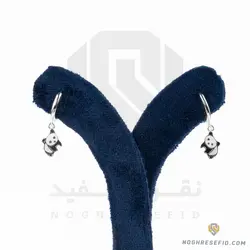 گوشواره نقره عیار 925 خارجی کد WSJ0061 طرح پاندا | نقره سفید