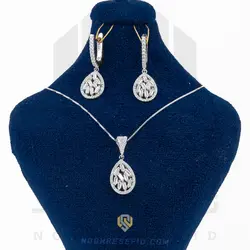 نیم ست نقره عیار 925 ایرانی کد NIH0032 طرح دیدار | نقره سفید