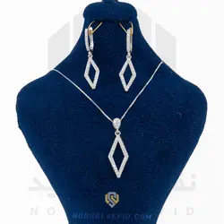 نیم ست نقره عیار 925 ایرانی کد NID0053 طرح لوزی