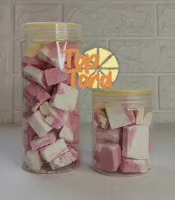 بستنی خشک با طعم وانیل توت فرنگی تاپ ترد