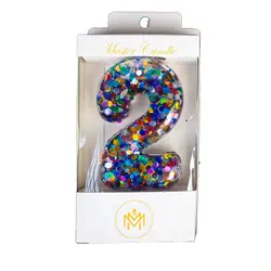 شمع تولد لاکچری پولک دار