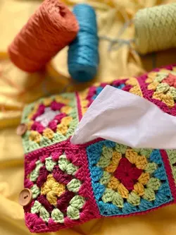 جا دستمالی مکرومه مدل رومیزی 60E1505