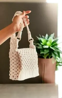 کیف مکرومه مدل حنا حلقه دار230E1823