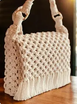 کیف مکرومه مدل حنا حلقه دار230E1823