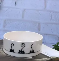 ظرف سرامیکی غذای گربه مدل گربه سیاه 80E1502