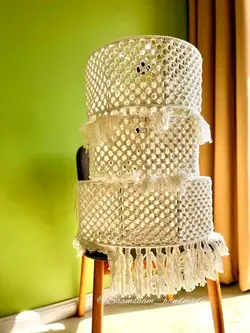 لوستر مکرومه مدل استوانه ای 60E204