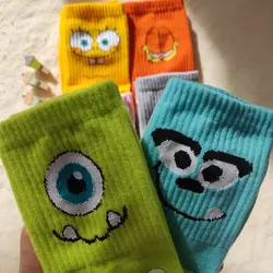 جوراب ساق بلند فانتزی با طرح های کارتونی