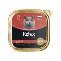 غذای کاسه ای گربه رفلکس پلاس پته با طعم گوشت بره Reflex Plus Super Premium with Lamb Pate وزن 85 گرم