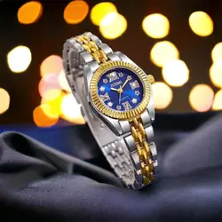 ست زیورآلات زنانه با ساعت و جواهرات آبی سلطنتی