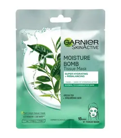 ماسک ورقه ای چای سبز و هیالورونیک اسید گارنیر GARNIER