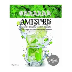 ماسک ورقه ای کوکتل عصاره آهک و نعناع برند آمستریس AMFSTRIS