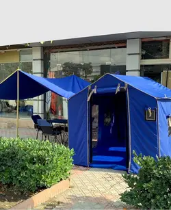 چادر برزنت نانو اسکلتی مسافرتی رنگ آبی | فروشگاه چادر دوزی پرستار