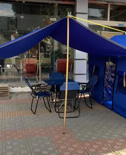 چادر برزنت نانو اسکلتی مسافرتی رنگ آبی | فروشگاه چادر دوزی پرستار