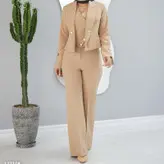 ست سه تیکه کت شلوار جلیقه کرپ مازراتی گرم بالا درجه یک و مزونی سایز 34 تا 60