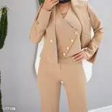 ست سه تیکه کت شلوار جلیقه کرپ مازراتی گرم بالا درجه یک و مزونی سایز 34 تا 60