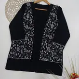 مانتو کتی مشکی کت تک مشکی کت مجلسی مشکی زنانه قد 72 فری سایز تا 44