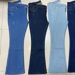 شلوار جین لی  دمپا گشاد آبی زنانه