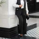 ست سه تیکه مجلسی شومیز شلوا ر جلیقه سایز 38 تا 48