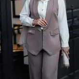 ست سه تیکه مجلسی شومیز شلوا ر جلیقه سایز 38 تا 48