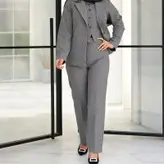 ست سه تیکه کت شلوار جلیقه کرپ دیپلمات سایز 38 تا 46