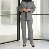 ست سه تیکه کت شلوار جلیقه کرپ دیپلمات سایز 38 تا 46