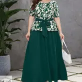 ست بلوز دامن مجلسی همراه کمربند سایز بزرگ