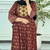 پیراهن ساحلی طلاکوب خامه دوزی فری سایز تا 48
