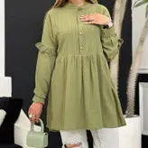 مانتوعروسکی رونیکاباجنس کیفیت عاالی آستین مچ دکمه خوردکمه جلوکاربردی مناسب شیردهی جنس سوپرکراش گرم بالا باسایزهای بزرگ