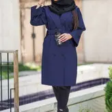 مانتودانشجویی اداری باضمانت دوخت کیفیت عالی یقه انگلیسی جنس کتان ترگال کجراه مناسب تا46قدمانتو100در5رنگ عالی