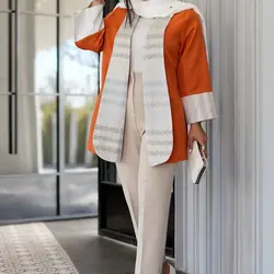 کت مجلسی کتان لمه لایه کاری شده ویژه عید 1403