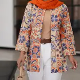 مانتو کتی طرحدار ویژه عید  سایز 36 تا 46