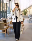 کت شلوار زنانه مجلسی طرح دار شیک و قیمت مناسب ویژه عید ۱۴۰۴
