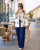 کت شلوار زنانه مجلسی طرح دار شیک و قیمت مناسب ویژه عید ۱۴۰۴
