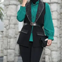 ست سه تیکه شومیز سارافون و کمربند مجلسی سایز 38 تا 46