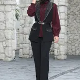 ست سه تیکه شومیز سارافون و کمربند مجلسی سایز 38 تا 46