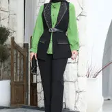 ست سه تیکه شومیز سارافون و کمربند مجلسی سایز 38 تا 46