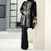 مانتو مجلسی مخمل و پولک دوزی قد 85 سایز 38 تا 46