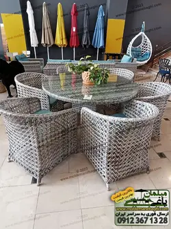 میز و صندلی حصیری بافت جدید 1403| فروشگاه مبلمان باغی