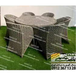 میز و صندلی حصیری بافت جدید 1403| فروشگاه مبلمان باغی