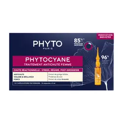 سرم ویال ضد ریزش و رشد موی فیتوسیان Phyto Cyane فیتو phyto مناسب بانوان Women اورجینال فرانسه بسته 12 عددی