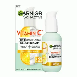 کرم سرم روشن کننده 2 در1 ویتامین C فعال پوست گارنیر GARNIER SPF25 اورجینال آلمان حجم 50 میل