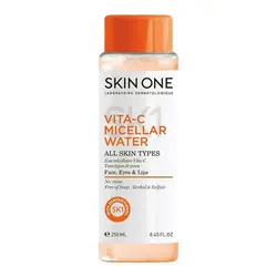 محلول پاک کننده آرایش صورت (میسلارواتر) حاوی آنتی اکسیدان و ویتامین c اسکین وان skin one حجم 250 میل