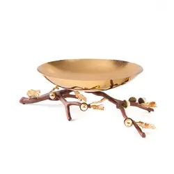 شاخه بلوط ظرف فلزی بلوط A4 قهوه ای - ظرف طلایی