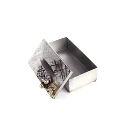 جای دستمال کاغذی بلوط نقره ای - ظرف نقره ای