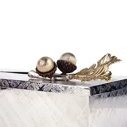 جای دستمال کاغذی بلوط نقره ای - ظرف نقره ای