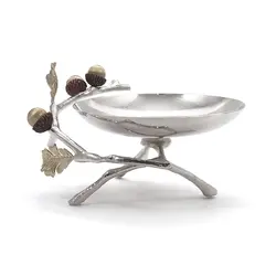 شاخه بلوط ظرف A2 شاخه نقره ای - ظرف نقره ای طرحدار