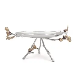 شیرینی خوری بلوط 30 سانت نقره ای - ظرف نقره ای